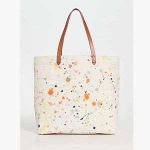 Madewell Paint Splatter Canvas Transport Tote Bag